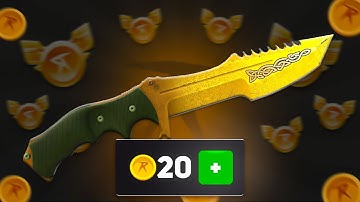 Turning 20 COINS TO A KNIFE on CSGOROLL!