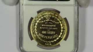 1876 US Centennial Expo Gilt Medal HK-22 NGC MS65 Top Pop