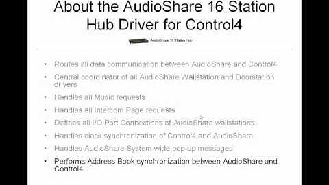 Understanding the AudioShare Driver Architecture for Control4