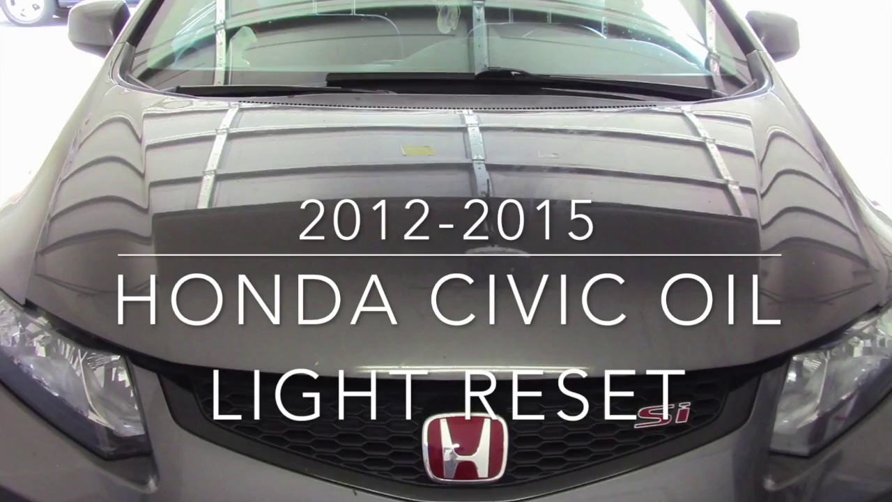 HOW TO RESET OIL LIFE ON YOUR HONDA CIVIC SI (2012-2015) - YouTube