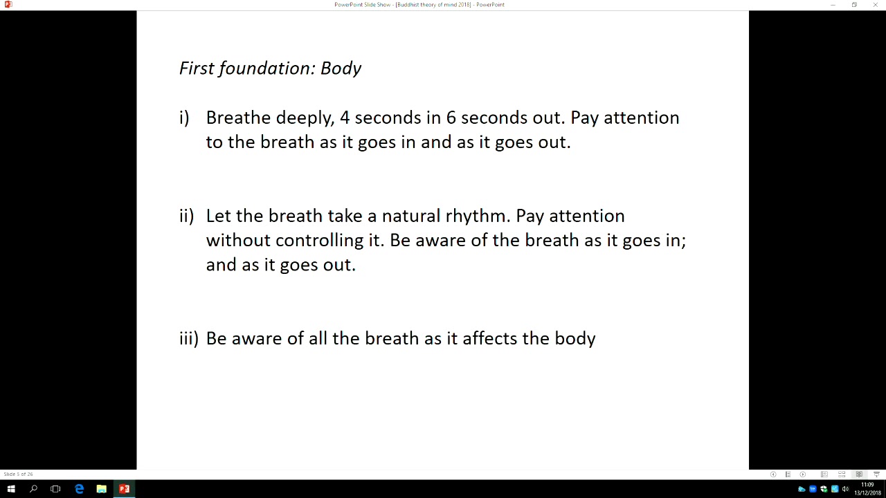 Buddhist theory of mind: The four foundations of mindfulness