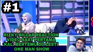 Rizky billar REACTION video pertama kali bertemu DD LESTI di one man show billar senyum2 sendiri