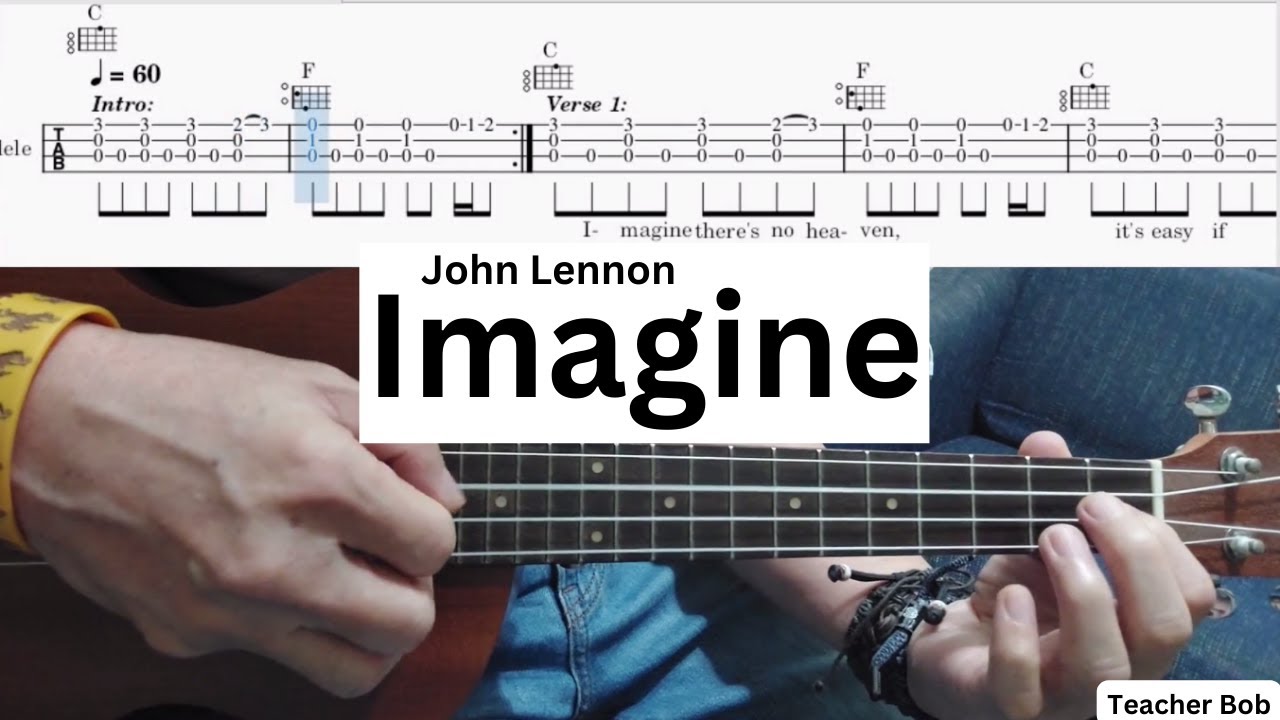 Imagine John Lennon Ukulele Chords & Lyrics with Demo for
