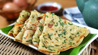 Traditional Chives Chinese Pancake / Savory Crepe🧡 古早味煎韭菜麵粉糕 [My Lovely Recipes]