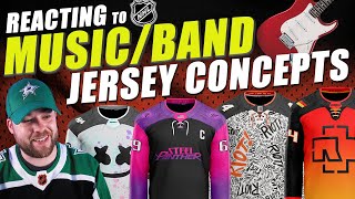 Reacting to Music/Band Hockey Jersey Concepts!