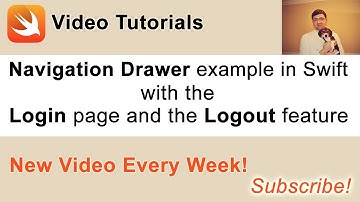 Navigation Drawer example in Swift with the Login page and the Logout feature [Video #3]