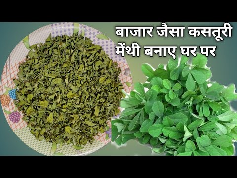 10₹ में बिना धूप के बाजार जैसे कस्तूरी मेंथी बनाए घर पर।। How to store kasturimethi at home ll
