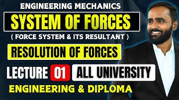SYSTEM OF FORCES|Resolution of Forces|LECTURE 01 |ENGINEERING MECHANICS|PRADEEP GIRI SIR