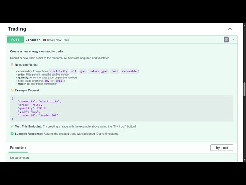 Fast API Trading Platform - REST API Demo