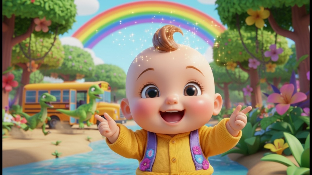 Canción del viaje en autobús de dinosaurio 🦖🚌 - Canciones Infantiles y Rimas para Niños y Bebés Dino