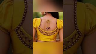 Heart Shape Back Neck Blouse Design with Heavy Latkan” ❤️“Stylish Heart Cut Back Blouse with Red 🔥💯