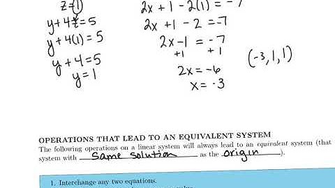 5.3 Linear Systems in 3 Variables Matrix Solutions - Part 1