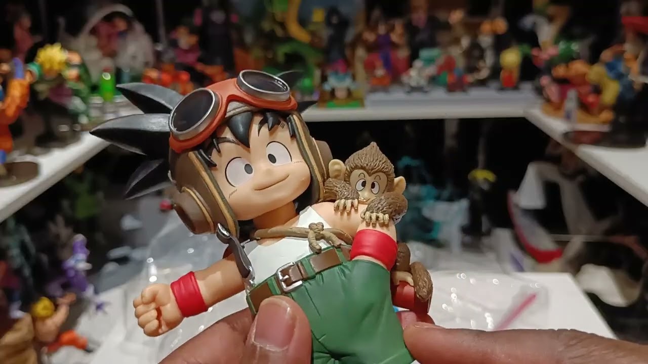 Figurina Son Goku Bambino Con Casco, Bastone, Nuvola E Piccolo Scimmia - DBZ - Foto 2