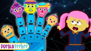 Familia De Dedos De Robot Esqueleto | Canciones De Halloween Para Niños | Pueblo Teehee