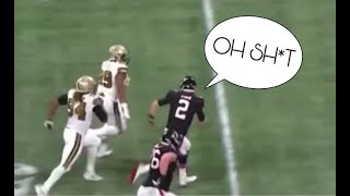 Shy Tuttle STIFF ARMS Matt Ryan After Interception