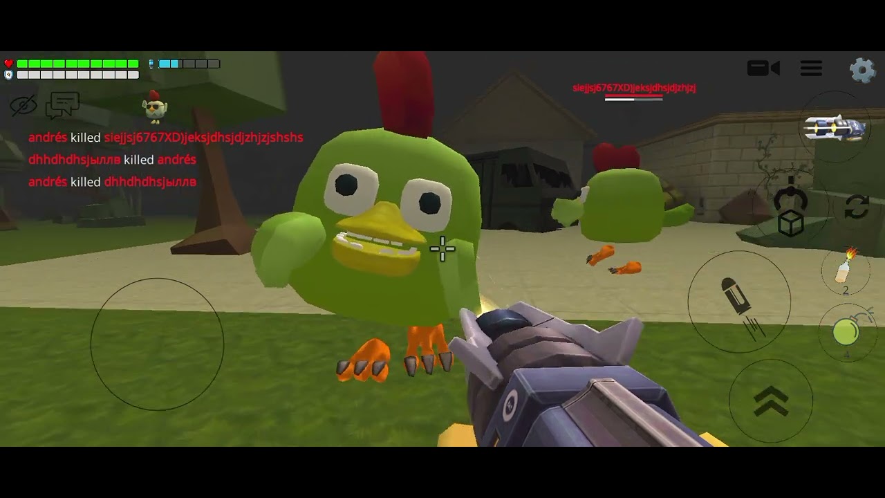 Jugando chicken.  gun. 