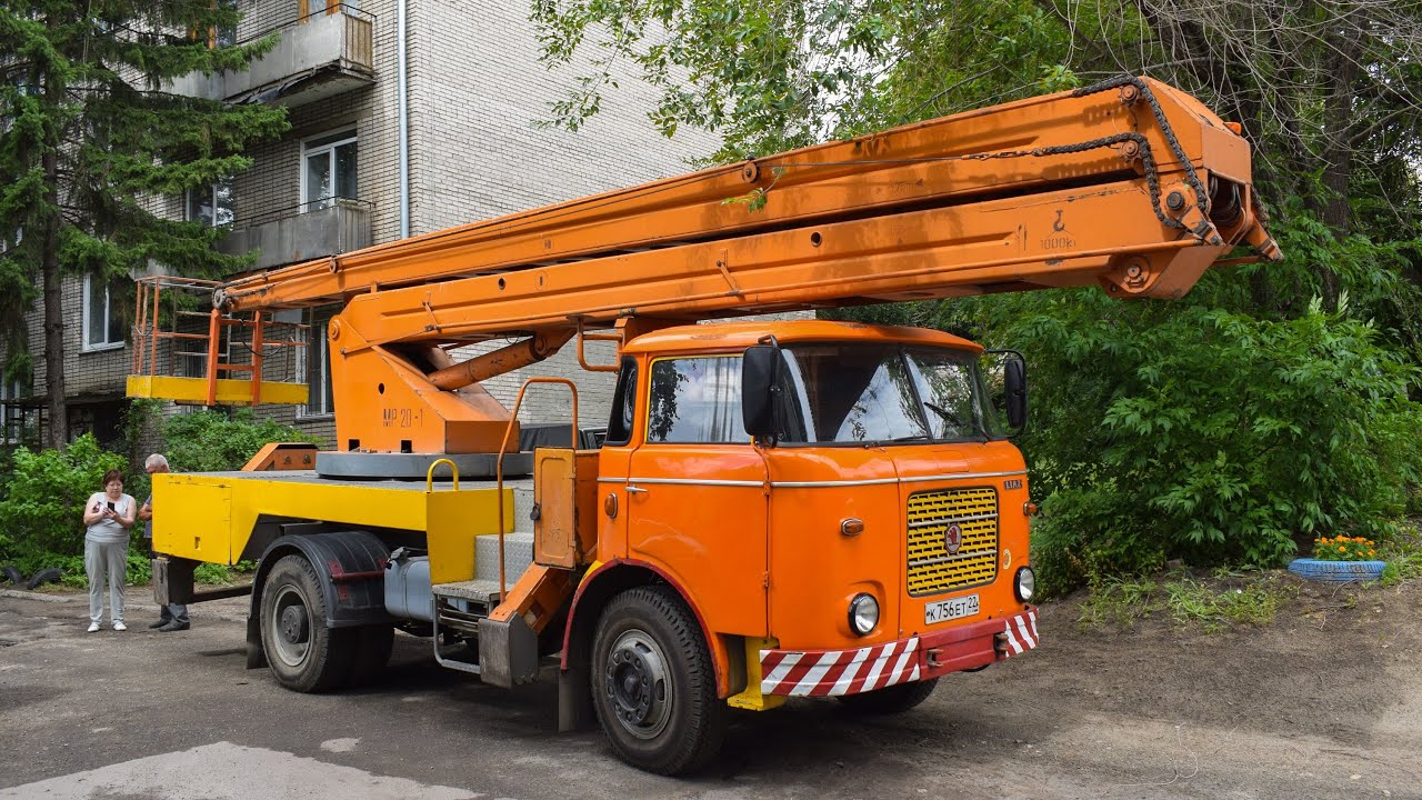Автовышка MP-20-1 на шасси Škoda 706 MTS 24 / The MP-20-1 car tower on ...