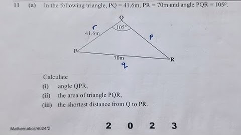 2023 ECZ Trigonometry | sine rule | Area | Shortest Distance