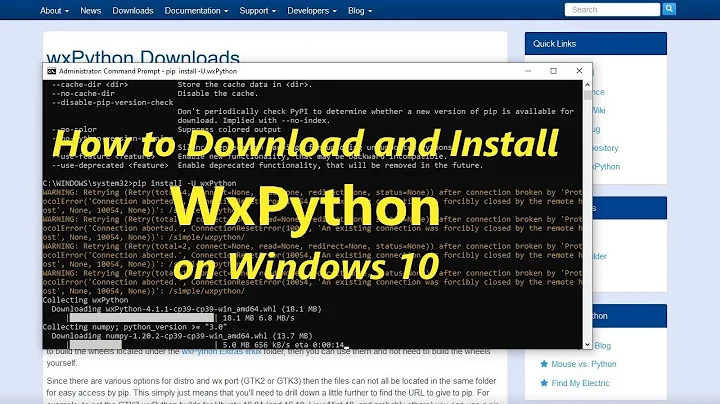 How to install wxpython on Windows 10