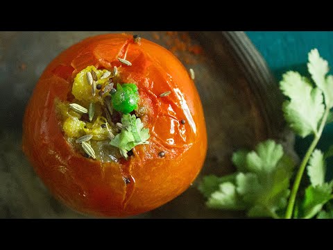 recette-de-tomates-farcies-indiennes-végétariennes-₪-pankaj-sharma