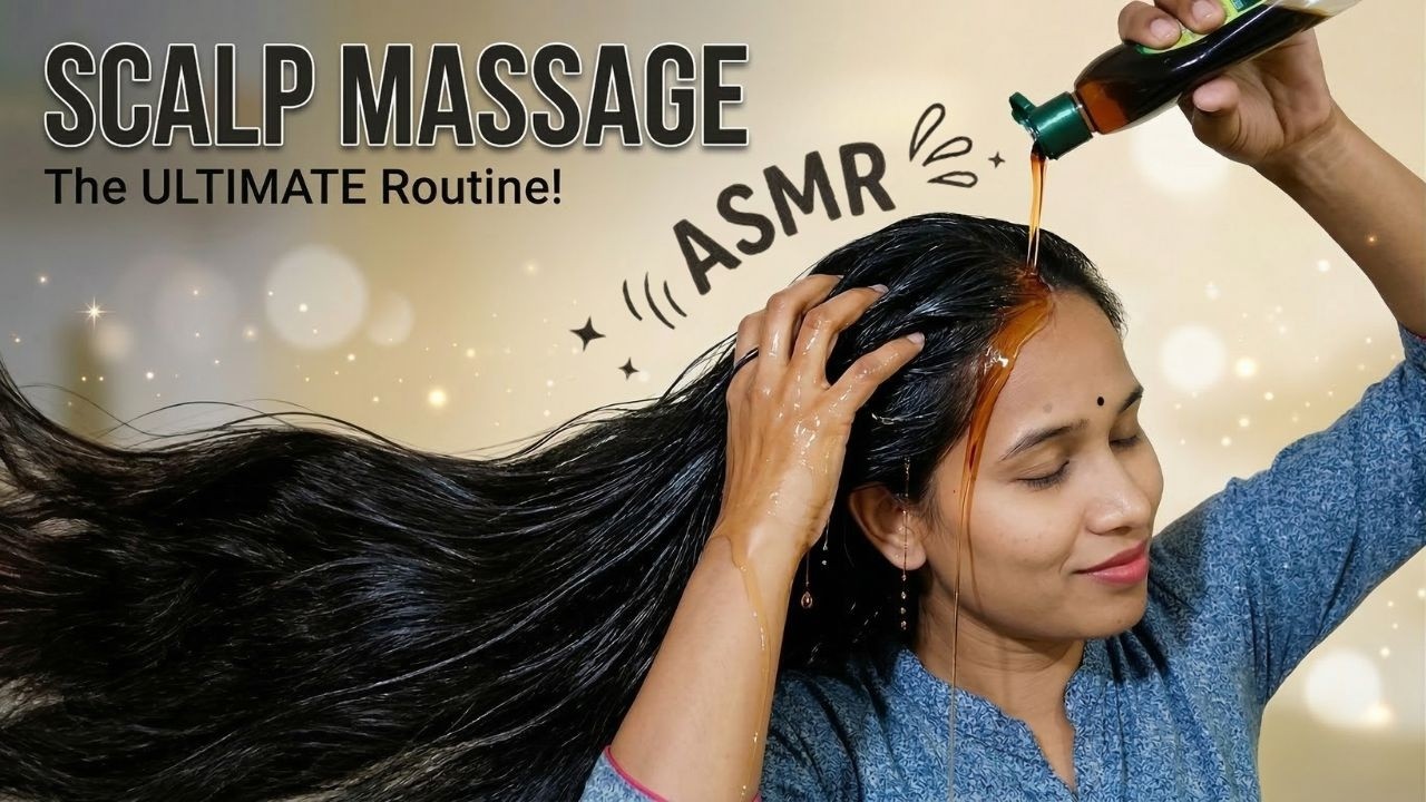 Dabur Amla Hair Oil Review/How To Massage Scalp With Oil/ASMR Head Massage Therapy Real Sounds