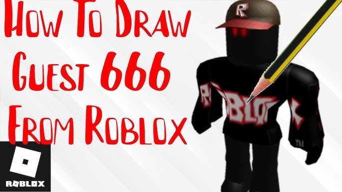 How To Draw Guest 666 From Roblox Youtube - cute roblox guest drawing