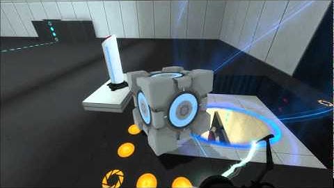 Portal 2 sp_bs_a1_cube_plus_button (7 portals)