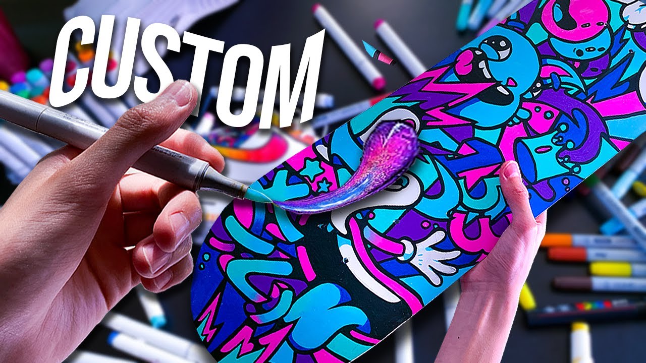 MY FIRST CUSTOM SKATEBOARD !! 🎨🛹 (Giveaway) - YouTube