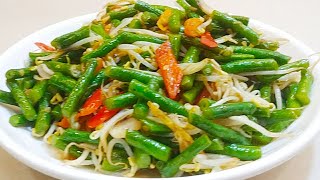 Stir Fry long Bean and bean sprout, Easy and delicious