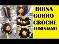 Boina  gorro   touca estilo jamaicana em croch e croch tunisiano tutorial marly thibes