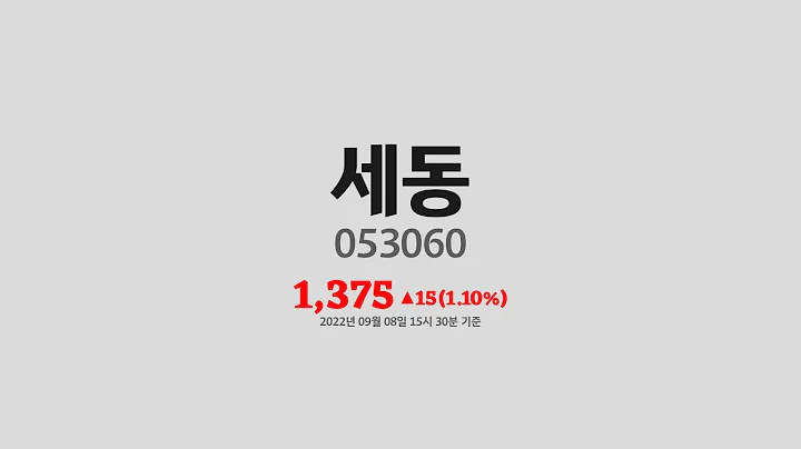 세동주가분석(053060) 2022년 09월 08일기준