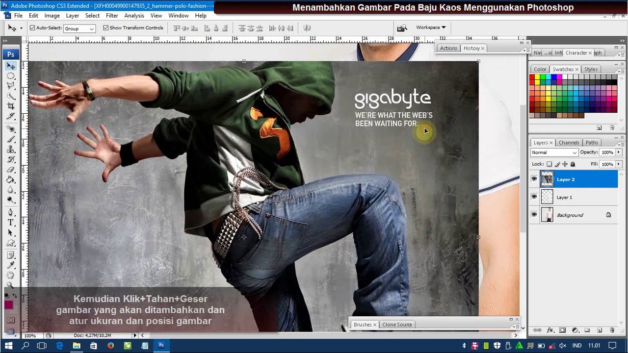 Menambah Gambar Pada Kaos/Baju Polos Menggunakan Photoshop - YouTube
