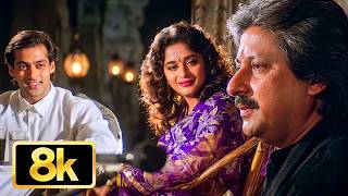 Jiye To Jiye Kaise | 8K Video Song | Pankaj Udhas | Madhuri Dixit | Salman Khan | Sanjay Dutt