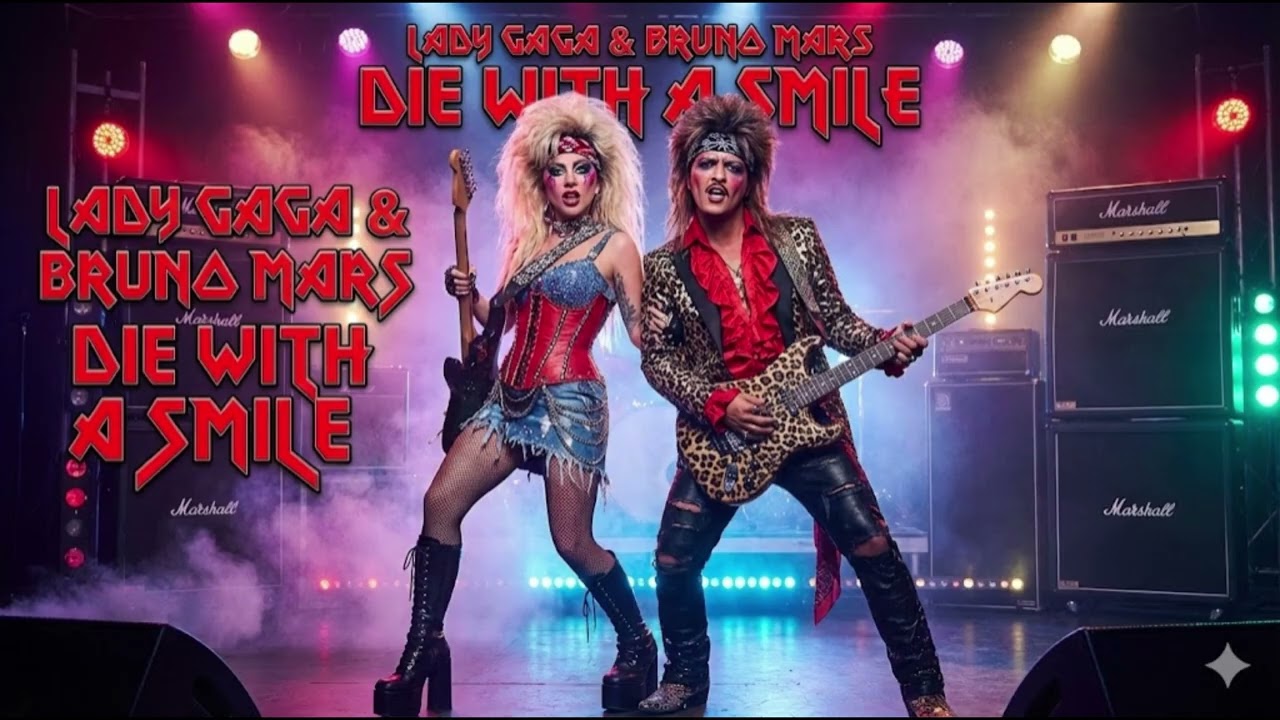 Lady Gaga, Bruno Mars - Die With A Smile (1980's Glam Rock AI Cover) 