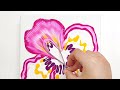 (162) Acrylic Pouring _ How to paint colorful flower with ball chain _ Designer Gemma77
