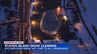 Snow 'hot tubs' being used to melt snow in NYC