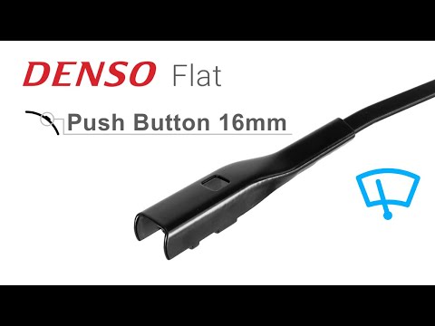 Установка дворников Denso Flat - Push Button 16mm