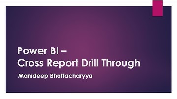 Power BI - Cross Report Drill through