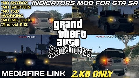 Indicators Mod for gta Sanandreas Without skybox || Hazard lamps mod gta sa || Indicator mod gta