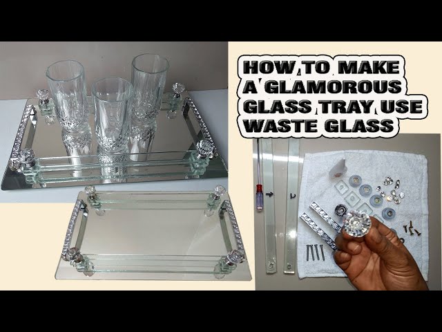 Table Makeover From Drab To Glam {Using Broken Mirror Pieces} - Delicious  And DIY