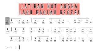 LATIHAN NOT ANGKA DENGAN LAGU BAGIMU NEGERI (KUSBINI)