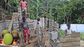 Danny working very hard to finish blocking up the building | it is amazing job