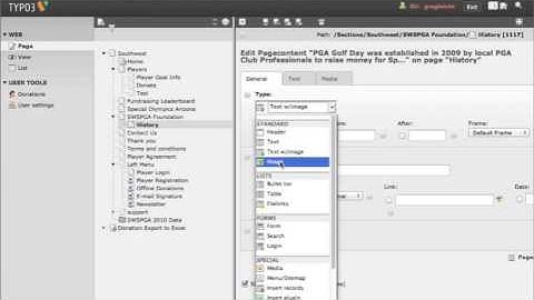 Typo3 - Common Types of Content Elements