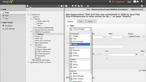 Typo3 - Common Types of Content Elements