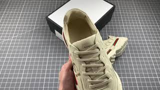 GUC*I Rhyton Vintage Trainer Sneaker quality control video check from forkick.shop