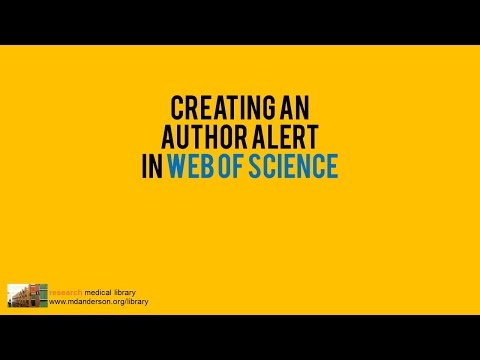 Creating an Author Alert in Web of Science