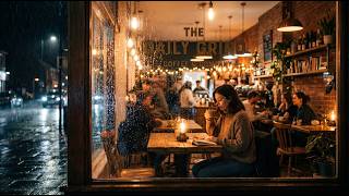 Rainy Rooftop Jazz ☕ Atmospheric Café Vibes for Study &amp; Relaxation