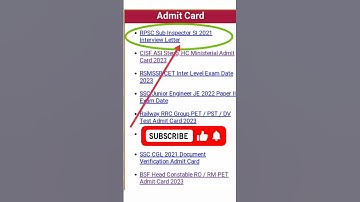 RPSC SUB INSPECTOR SI 2021 INTERVIEW LETTER/RPSC SUB INSPECTOR INTERVIEW/#Shorts #rajsthan #CISF #GK