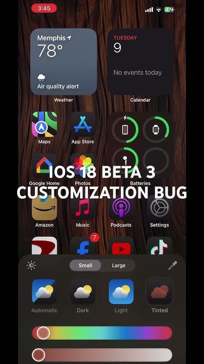 IOS 18 Beta 3 Customization bug....FIX THIS APPLE! - YouTube