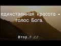 Единственная красота - голос Бога. /прозрей ! качество Сына. любить Бога. ГОЛОС./